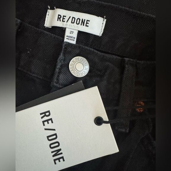 NWT RE/DONE Originals High Rise Loose in Washed Black With Rips - Picture 8 of 9